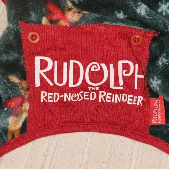Rudolph the Red-Nosed Reindeer Holiday Dog Pajamas - Green and Red - Picture 2 of 7